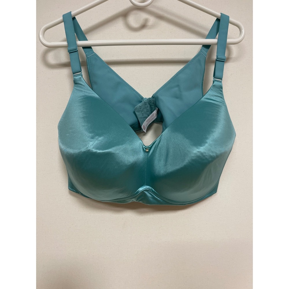 Cacique Teal Satin Lightly Lined Full Coverage Underwire Bra 44DDD